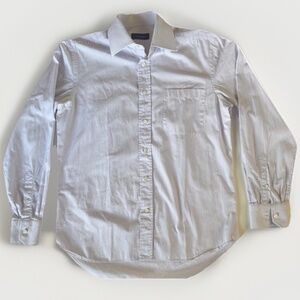 Canali Purple White Striped Button Down Cotton Dress Shirt Size 15.5/39 Italy